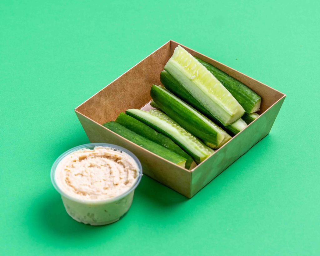 Cucumber Sticks with Hummus /  قطع الخيار مع الحمص