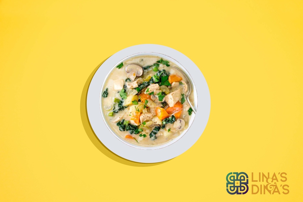 Cream Chicken w Veggies soup / كريمة الدجاج و الخضار