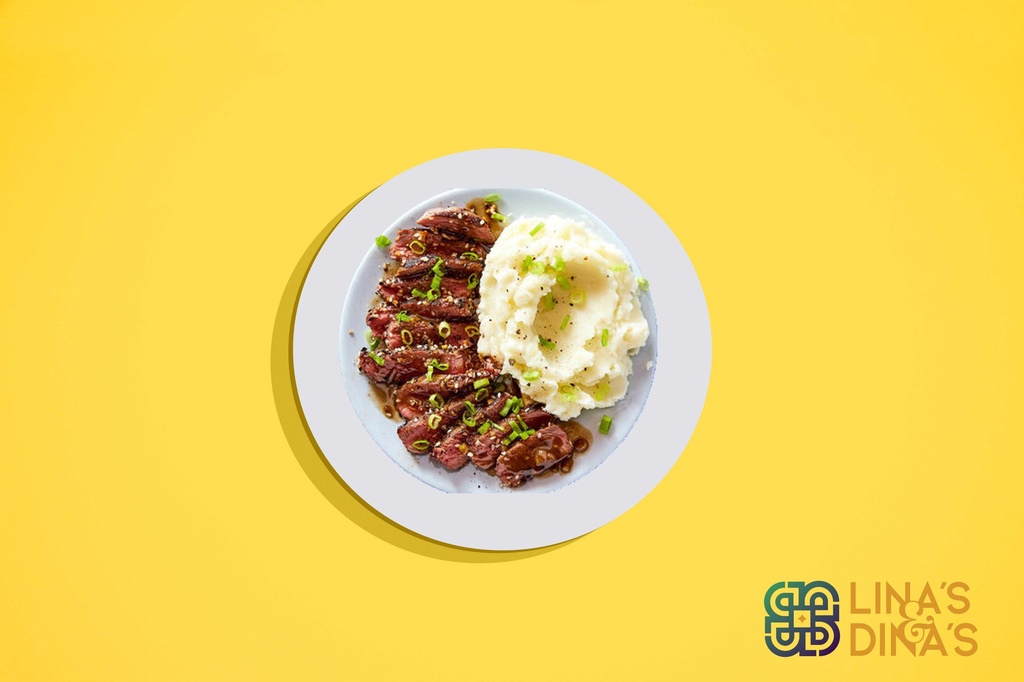 Steak w mashed potato / ستيك مع البطاطا المهروسه
