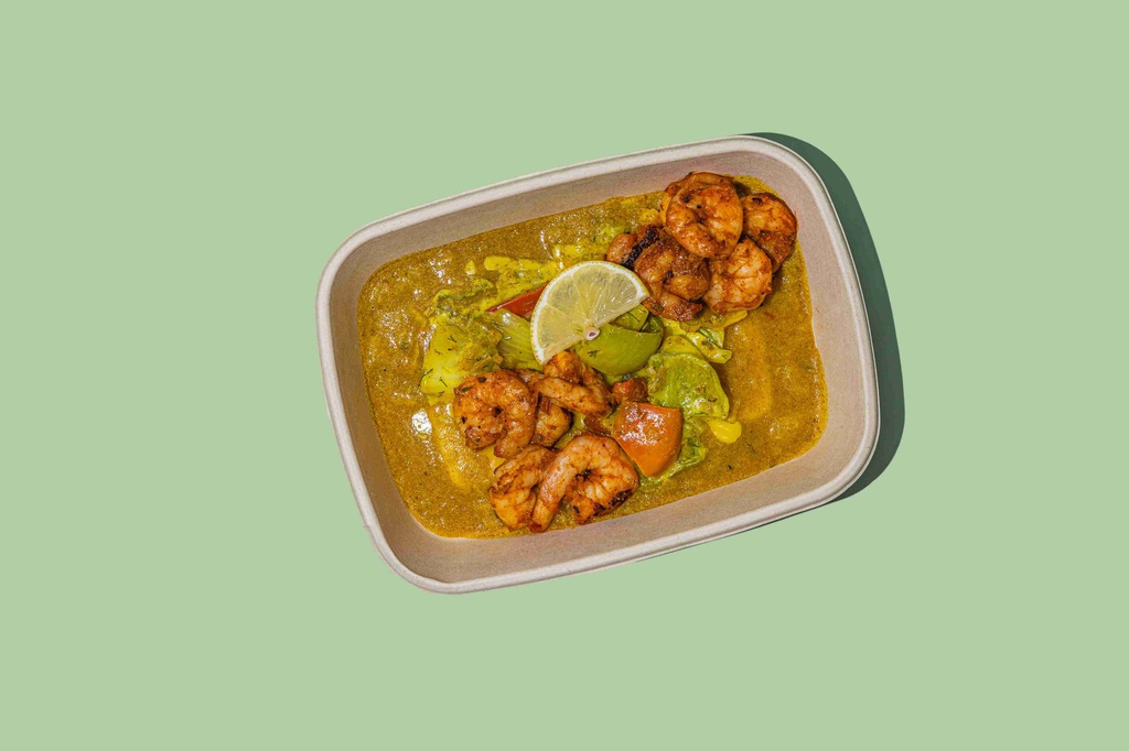 Shrimp Masala Hamsa W Veg/ ربيان مسالا مع حمسة خضار(Keto)