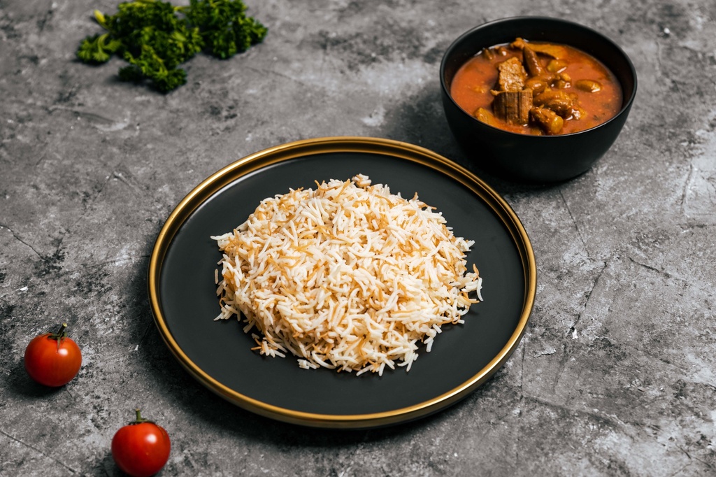Meat Tajin With Okra And Rice / طاجن لحم بالبامية والأرز