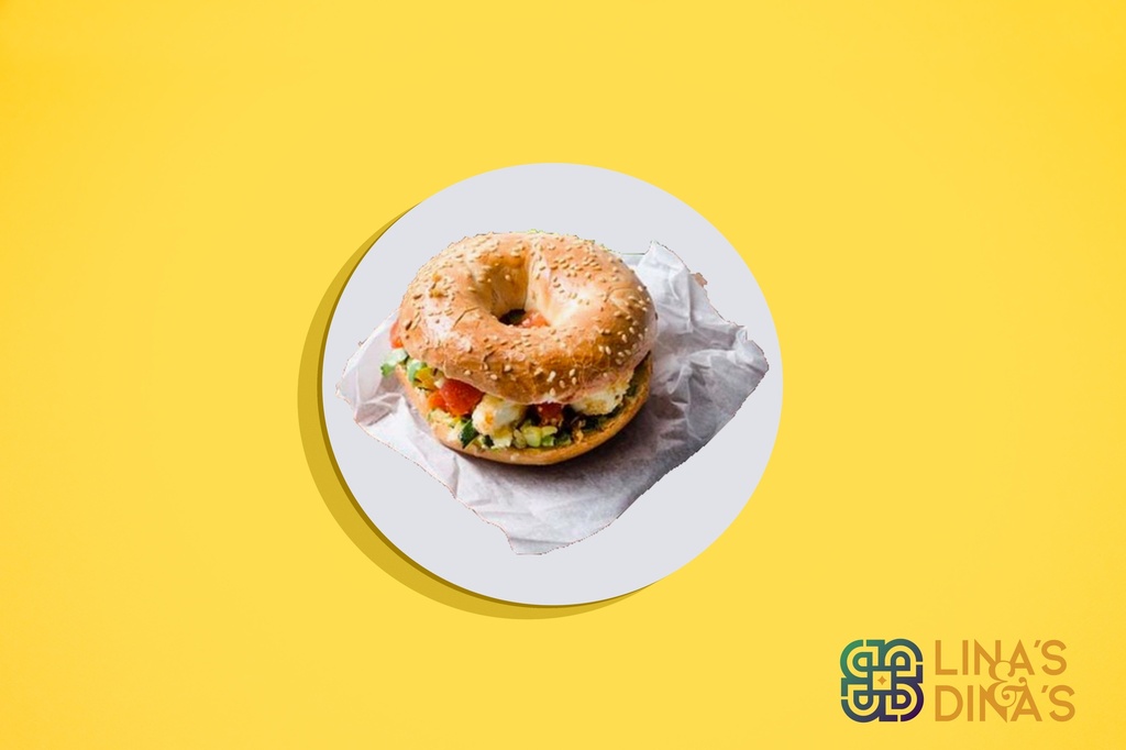 Feta and Spinach in bagel / سبانخ وجبنة فيتا في الخبز