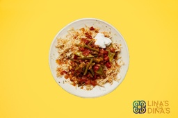 [MN1322-0.5] Green Beans stew (No Meat) with Rice /يخنة الفاصوليا الخضراء مع الأرز ( Vegan )