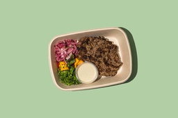 [KETONEW170-0.5] Beef shawarma Steak with biwaz &amp; tahini /  شاورما ستيك اللحم مع طحينيةو بيواز (Keto)