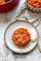 [NMN2253A-0.5] Tomato flavored bulgur pilaf w meat balls /  برغل بنكهة الطماطم مع كرات اللحم