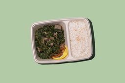 [NMN2411-1] Spinach w Meat Stew &amp; Rice / سبانخ مع مرق اللحم والأرز