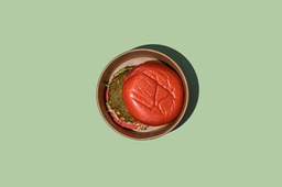 [VEG240020] Beetroot Burger Bun w Falafel (vegan) / خبز برجر الشمندر مع فلافل (نباتي)