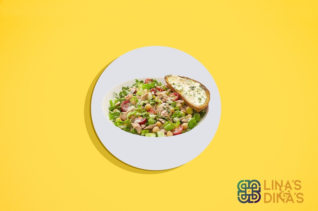  تونا مع خبز بالثوم