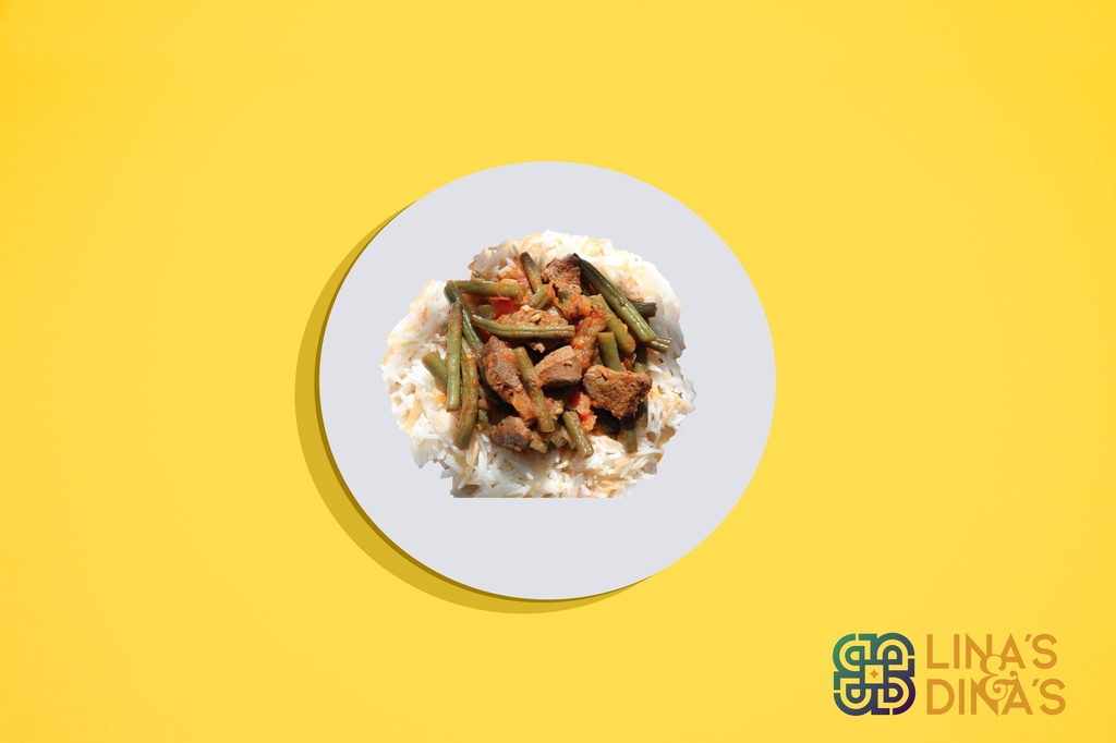  لوبياء مع اللحم مع الارز