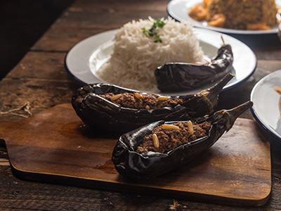 شيخ المحشي مع الأرز على الطريقة التركيه