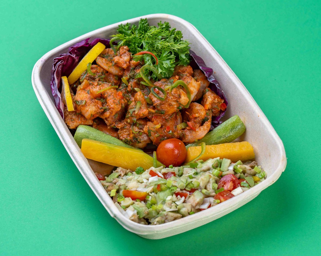 Seafood Fajita w Guacamole Sause /فاهيتا المأكولات البحرية مع صلصة جواكامولي(Keto)