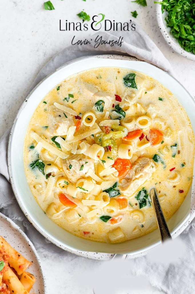 شوربة معكرونة ألفريدو  دجاج