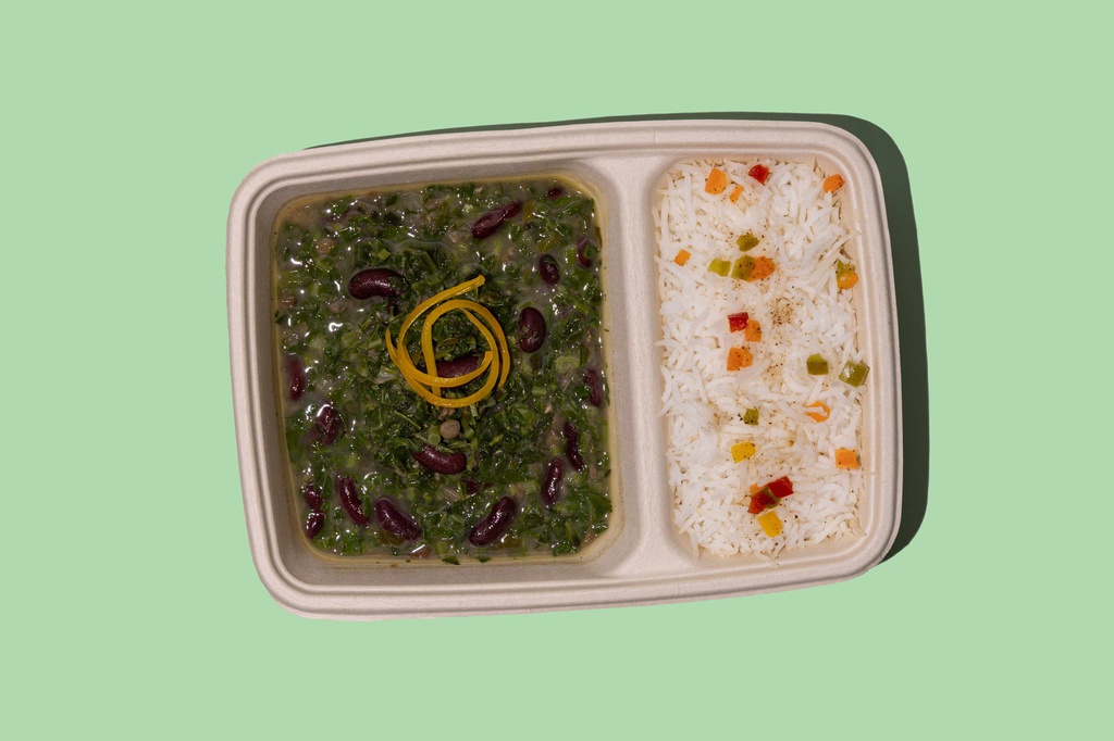 شبزي مع فول و أرز بني (نباتي)