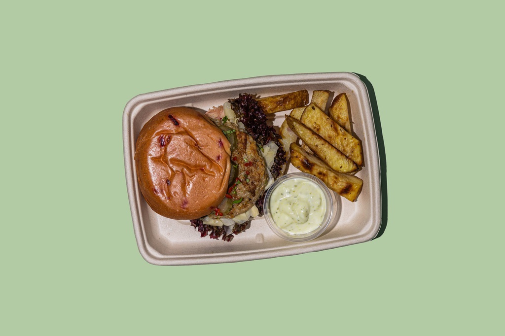 برجر سمك مع بطاطا