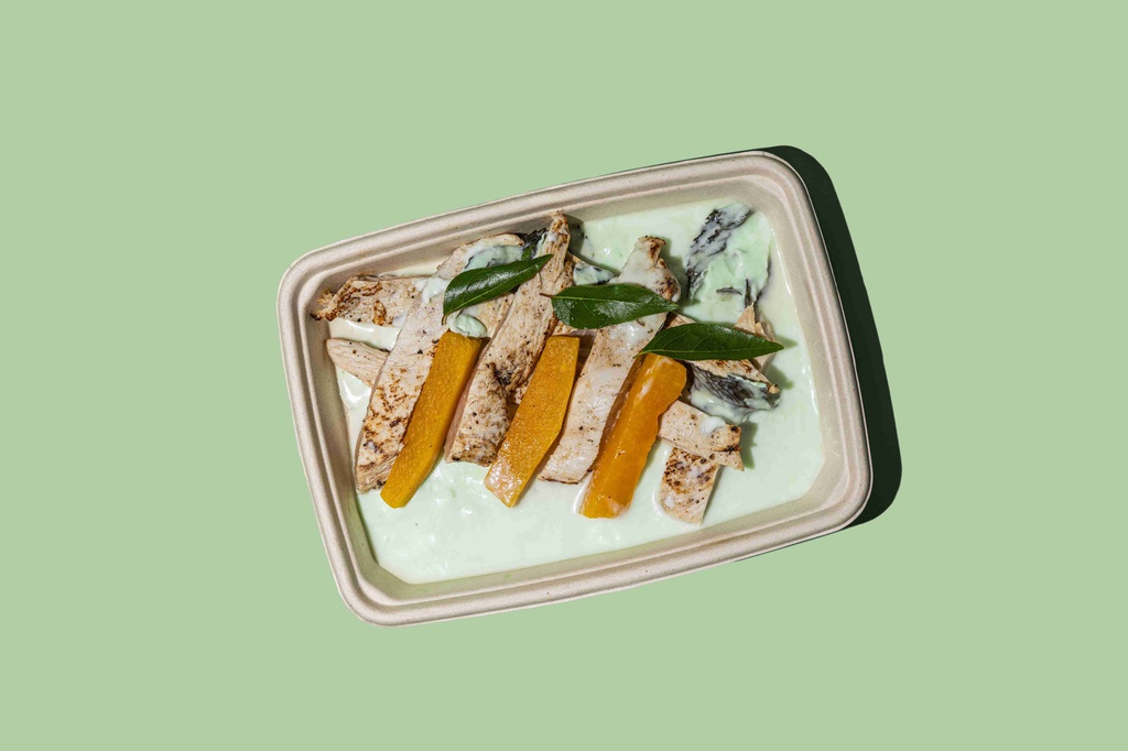 دجاج بالكاري الأخضر (كيتو)