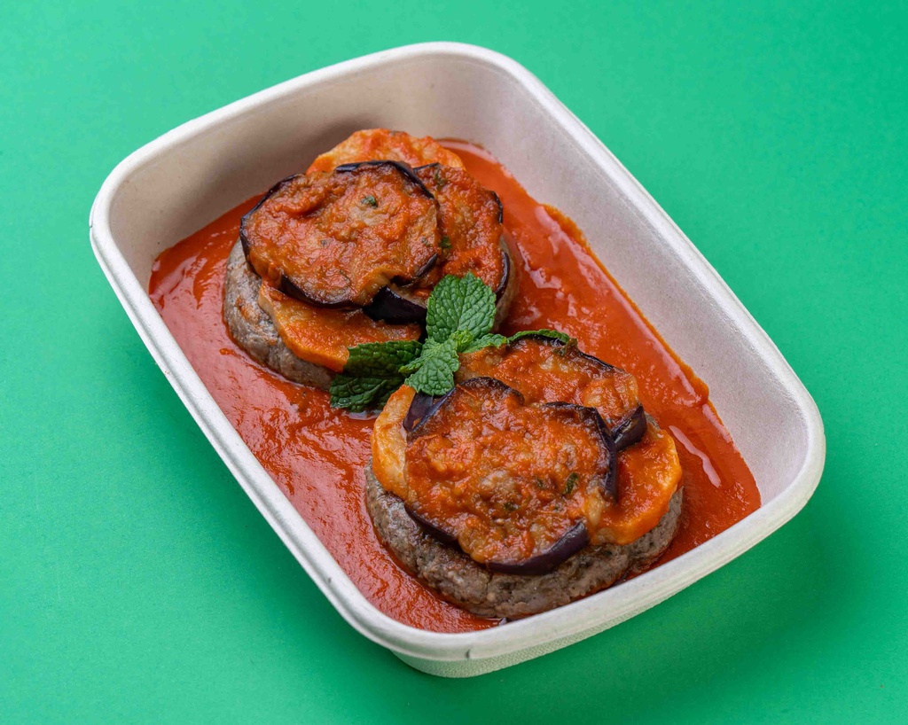 كفتة مع بطاطا و باذنجان