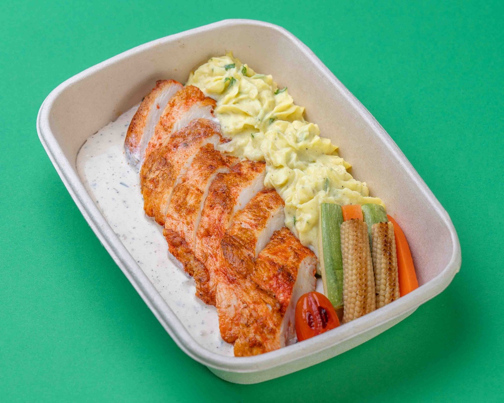 Chicken Steak w Mashed Potato (GF) / ستيك دجاج مع بطاطا مهروسة