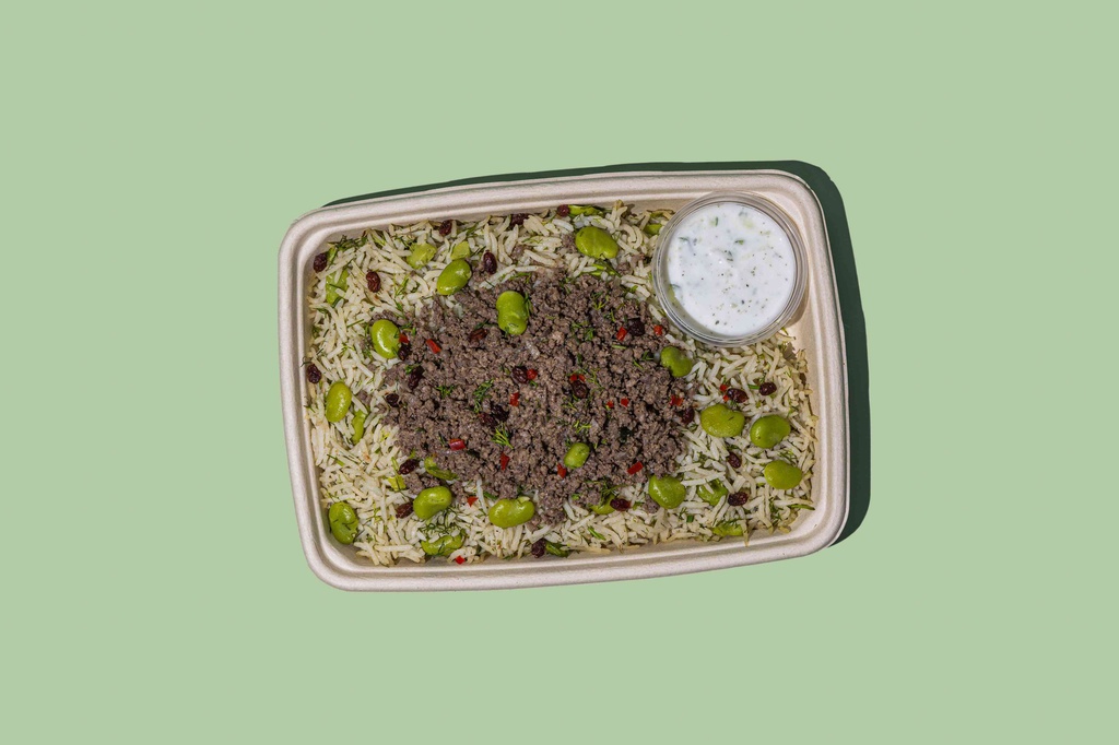 Iraqi Rice w Foul &amp; Minced Meat (DF) /ارز عراقي بالفول واللحم المفروم