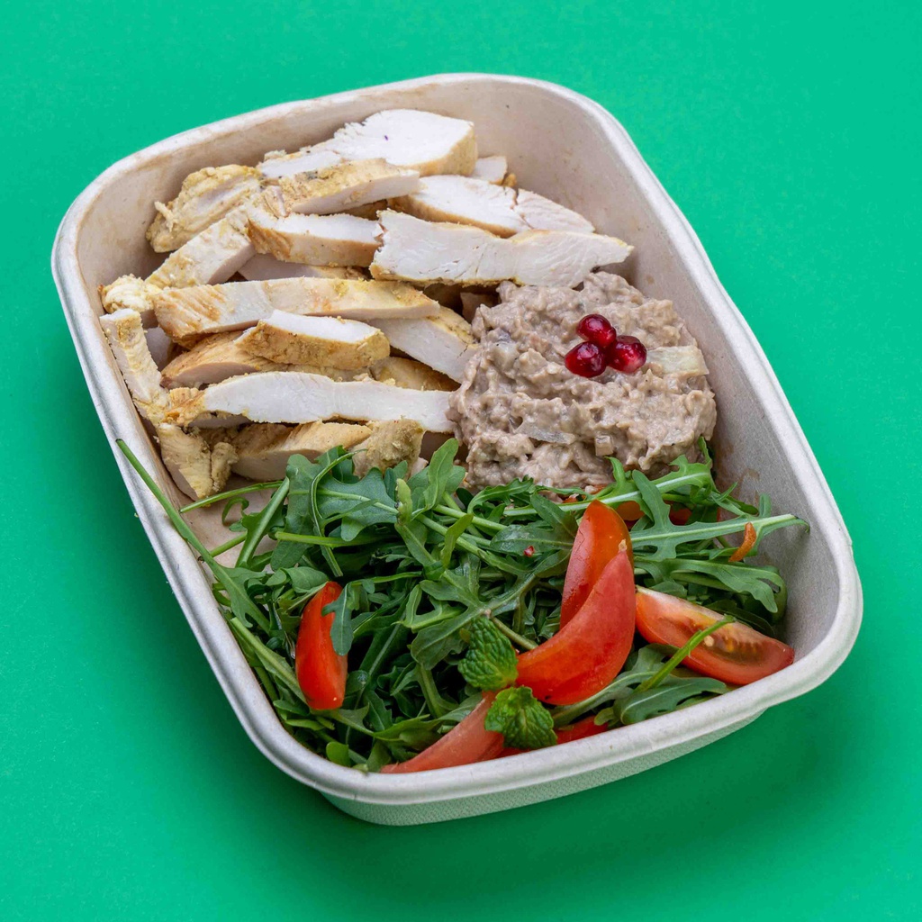  دجاج مشوي مع بابا غنوج