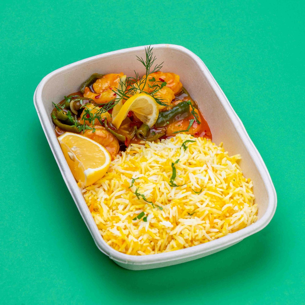 ربيان بالصلصة الحارّة