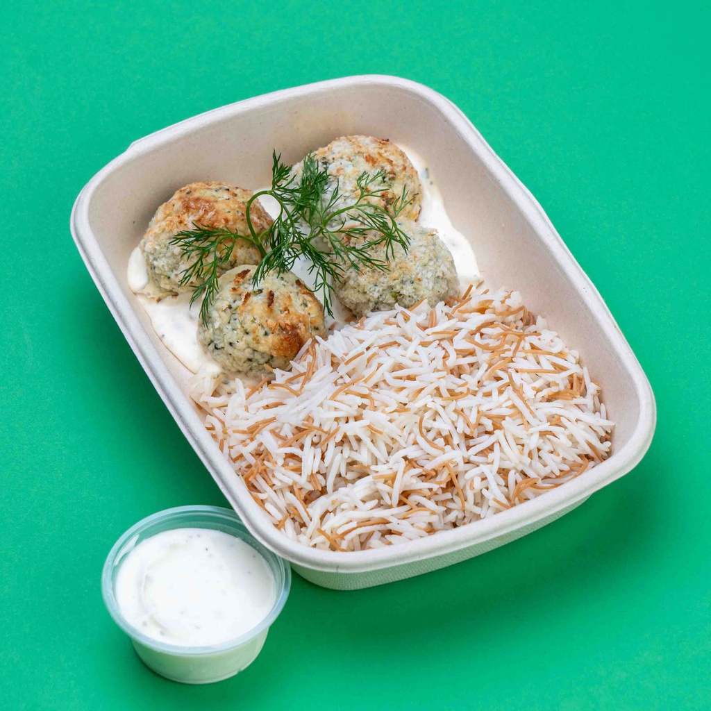 كرات البروكلي مع الارز (نباتي كلّي)