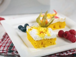 [Murouj-SAL75] Keto Saffron Cake Slice / شريحة كيكة الزعفران (كيتو)