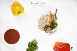 [RAM2226-0.5] Vegan Eggplant Maklouba w (Tomato Sauce) / مقلوبة بالباذنجان مع صلصة الطماطم