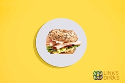[NMN222152-0.5] Bagel w Turkey w lettuce &amp; pickles /  خبز بيجل مع الحبش ,خس و مخلل