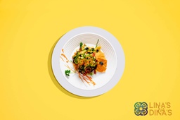 [NMN22702-0.5] Chopped Mexican salad with black beans &amp; nachos w Beef / سلطة المكسيكية المفرومة مع الفاصوليا السوداء و الناتشو