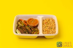 ستيك مع قرنبيط مهروس ( Keto ) 