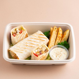 [SAL201120233] Chicken Caesar Wrap W Baked Potato / راب دجاج سيزر مع بطاطا مشوية