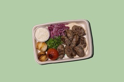 [NMN2413-1] Beef Kabab w Hummus &amp; Bread / كباب لحم بقري مع حمص و خبز