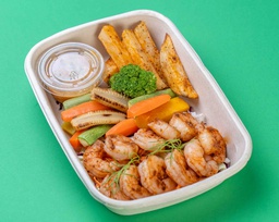[NCFM011-1] Plain Shrimp W Veggies &amp; Roasted Potato / ربيان سادة مع الخضار والبطاطا المشوية
