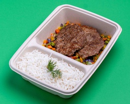 [NCFM017-1] Grilled Beef with Steamed Rice / لحم بقري مشوي مع أرز مطهو على البخار