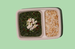 Molokhyieh Chicken with Rice (GF + LF) / ملوخية دجاج مع أرز
